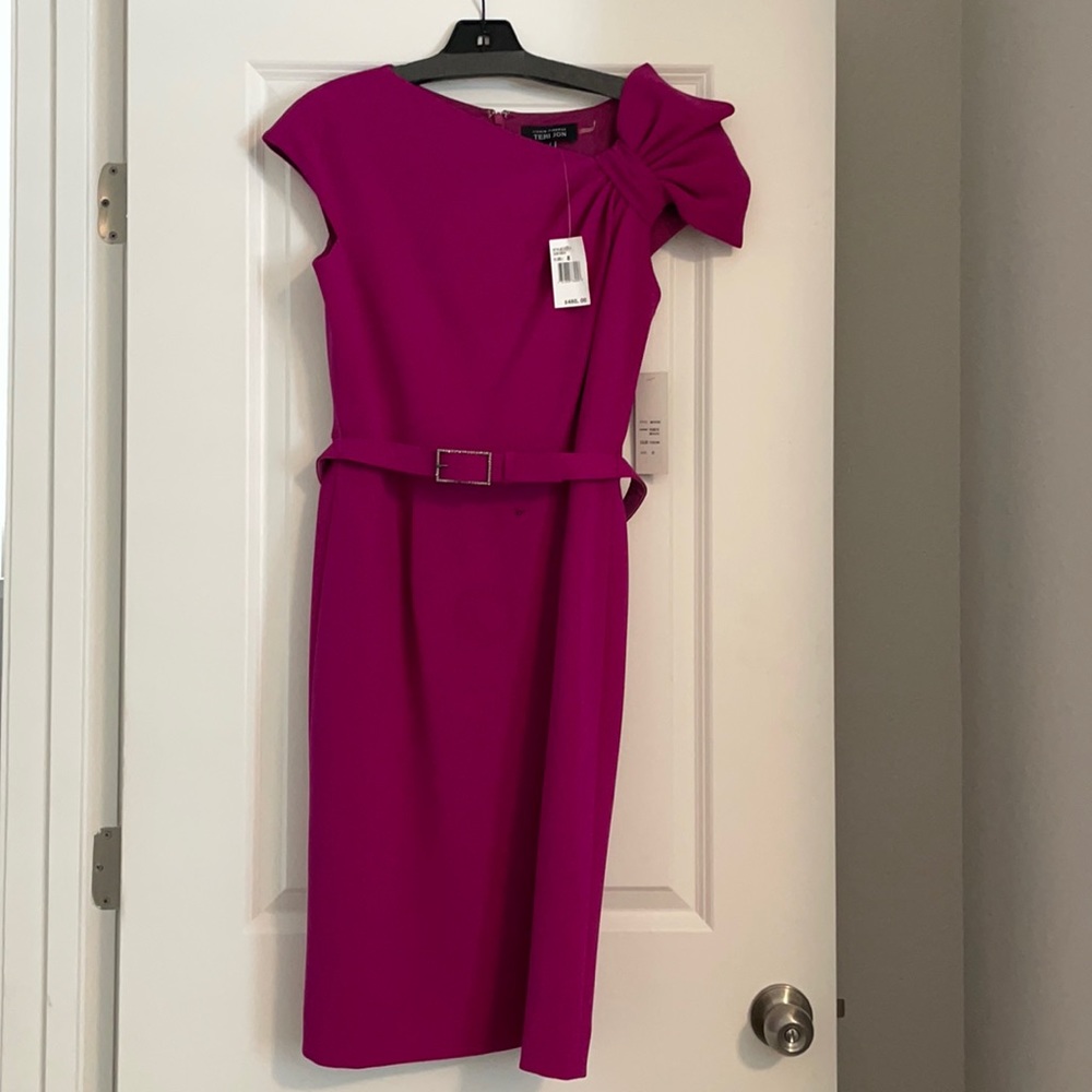Gorgeous Rickie Freeman Teri Jon dress in fuschia pink!